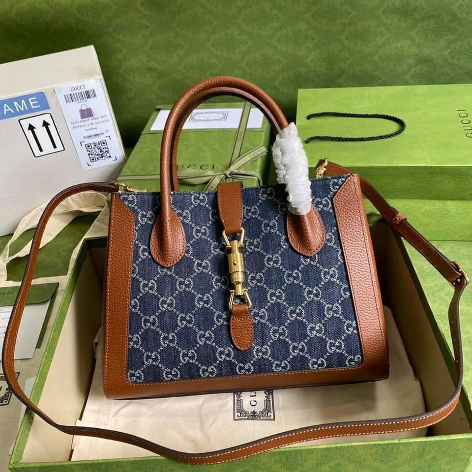 Gucci Jackie Leather Monogram Tote Style 1