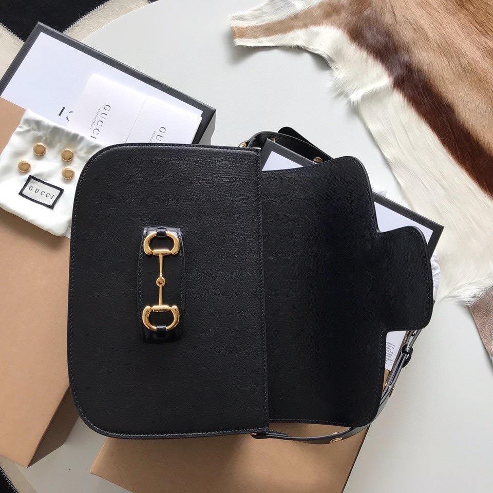 Gucci Horsebit Leather Nylon Shoulder Bag Style 6