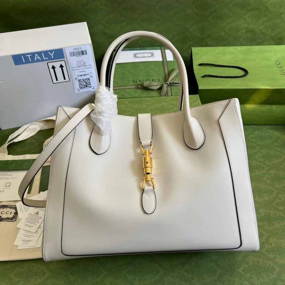 Gucci Monogram Leather Canvas Tote