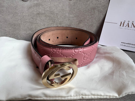 Gucci Guccissima Pink Leather Handbag