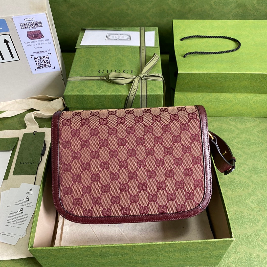 Gucci Leather Canvas Shoulder Bag