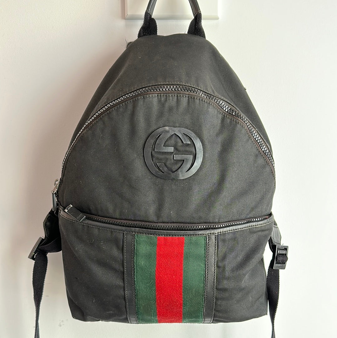 Gucci Web Nylon Backpack Style 1
