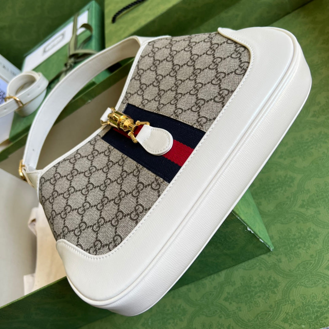 Gucci Leather Canvas Shoulder Bag Style 43