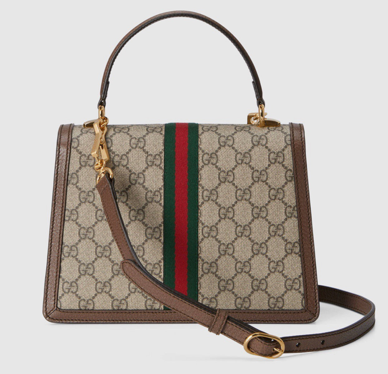 Gucci Leather Canvas Shoulder Bag Style 44