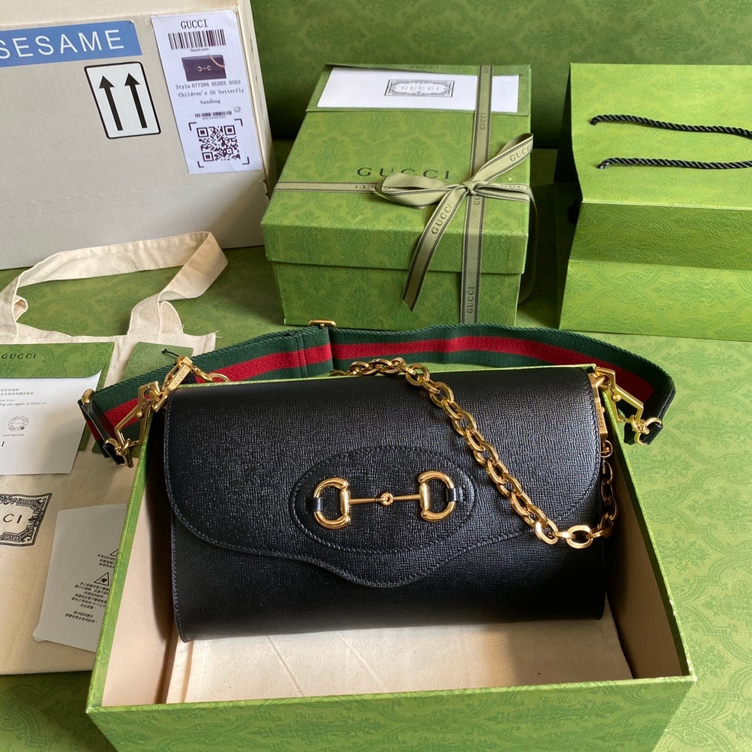 Gucci Horsebit Leather Chain Shoulder Bag Style 2