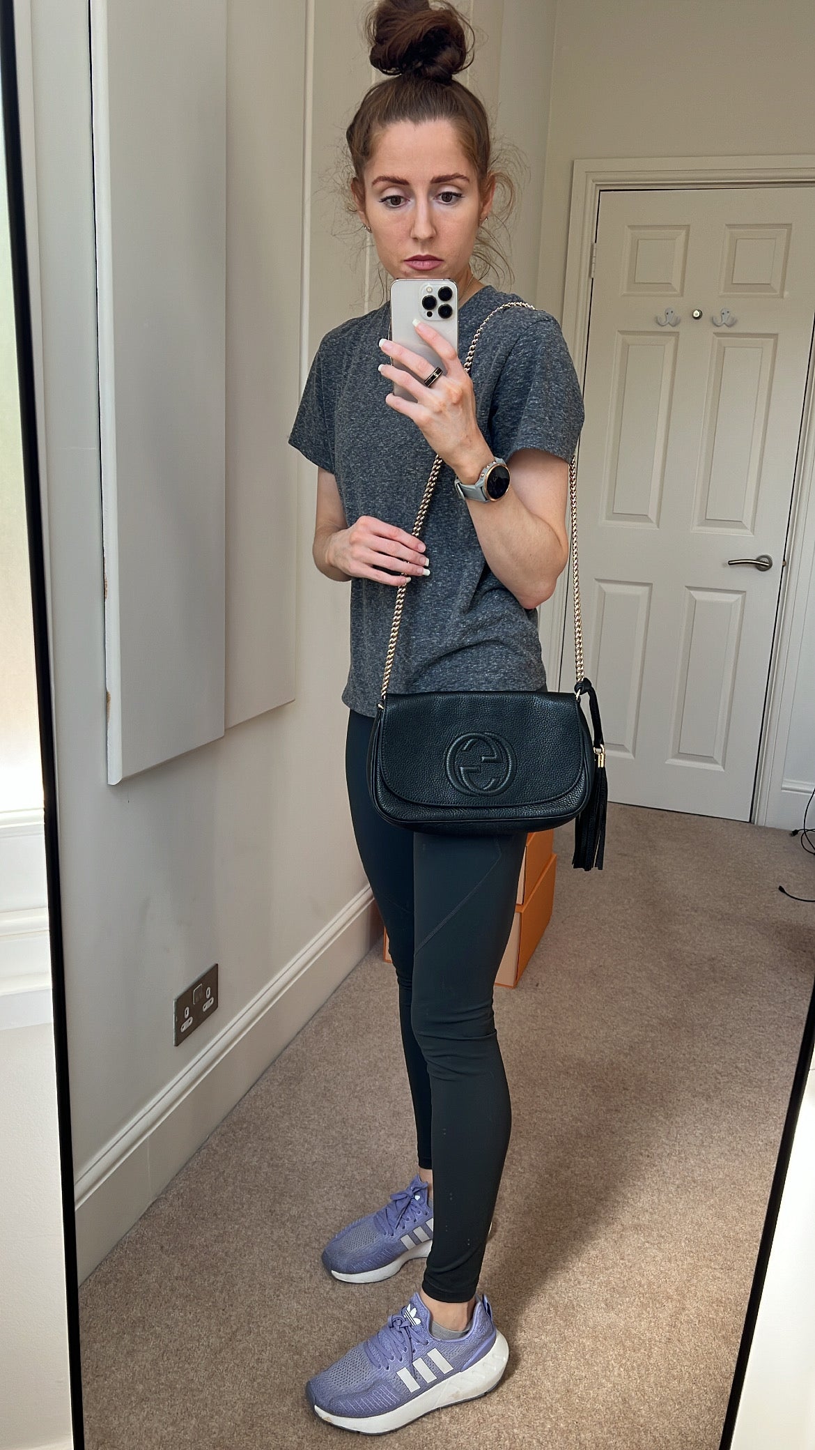 Gucci Soho Beige Leather Chain Crossbody
