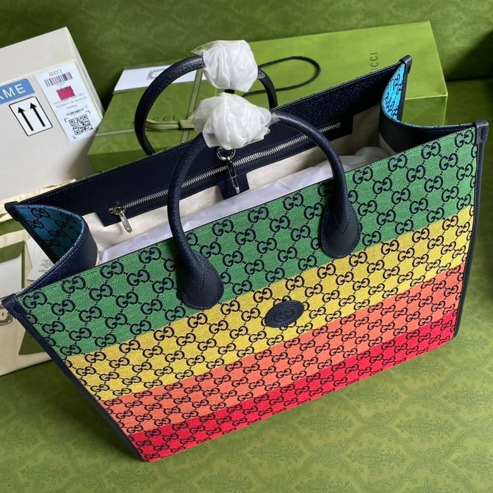 Gucci Leather Canvas Tote Style 71