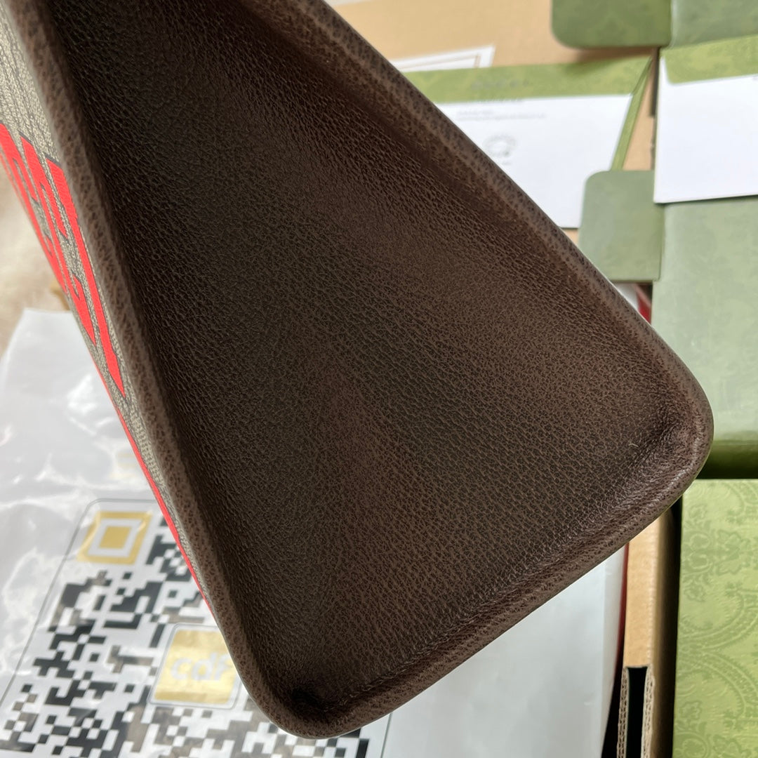 Gucci Monogram Leather Canvas Tote