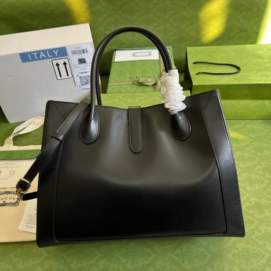 Gucci Jackie Leather Canvas Tote Style 4