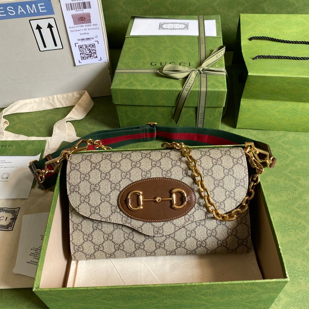 Gucci Monogram Chain Leather Crossbody