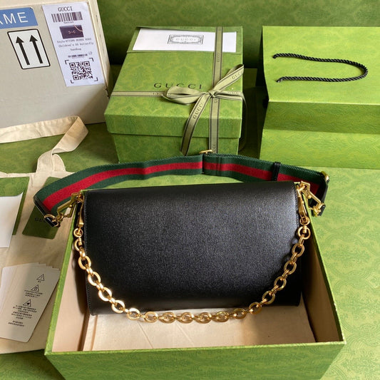 Gucci Monogram Chain Leather Crossbody