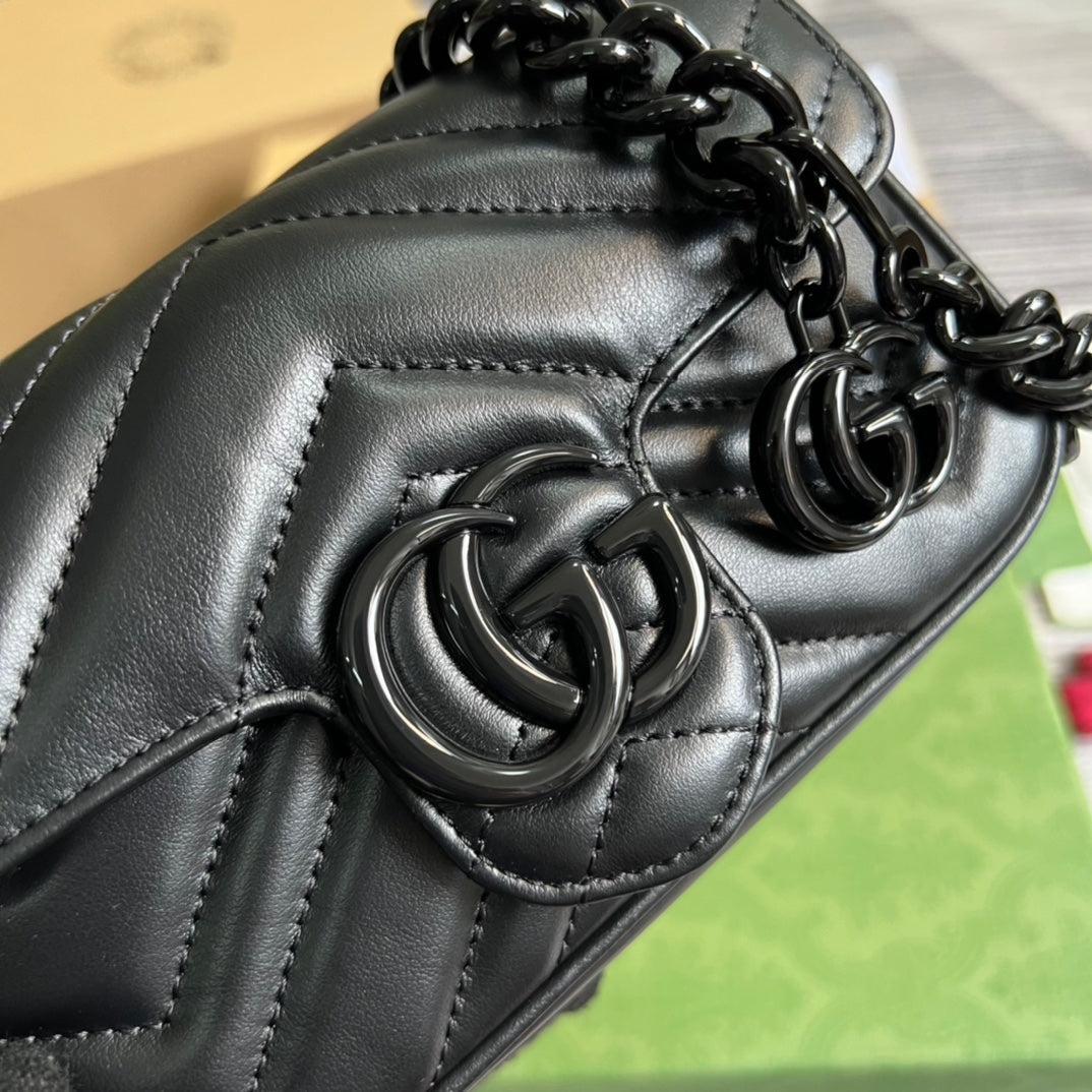Gucci GG Marmont Leather Chain Shoulder Bag Style 30