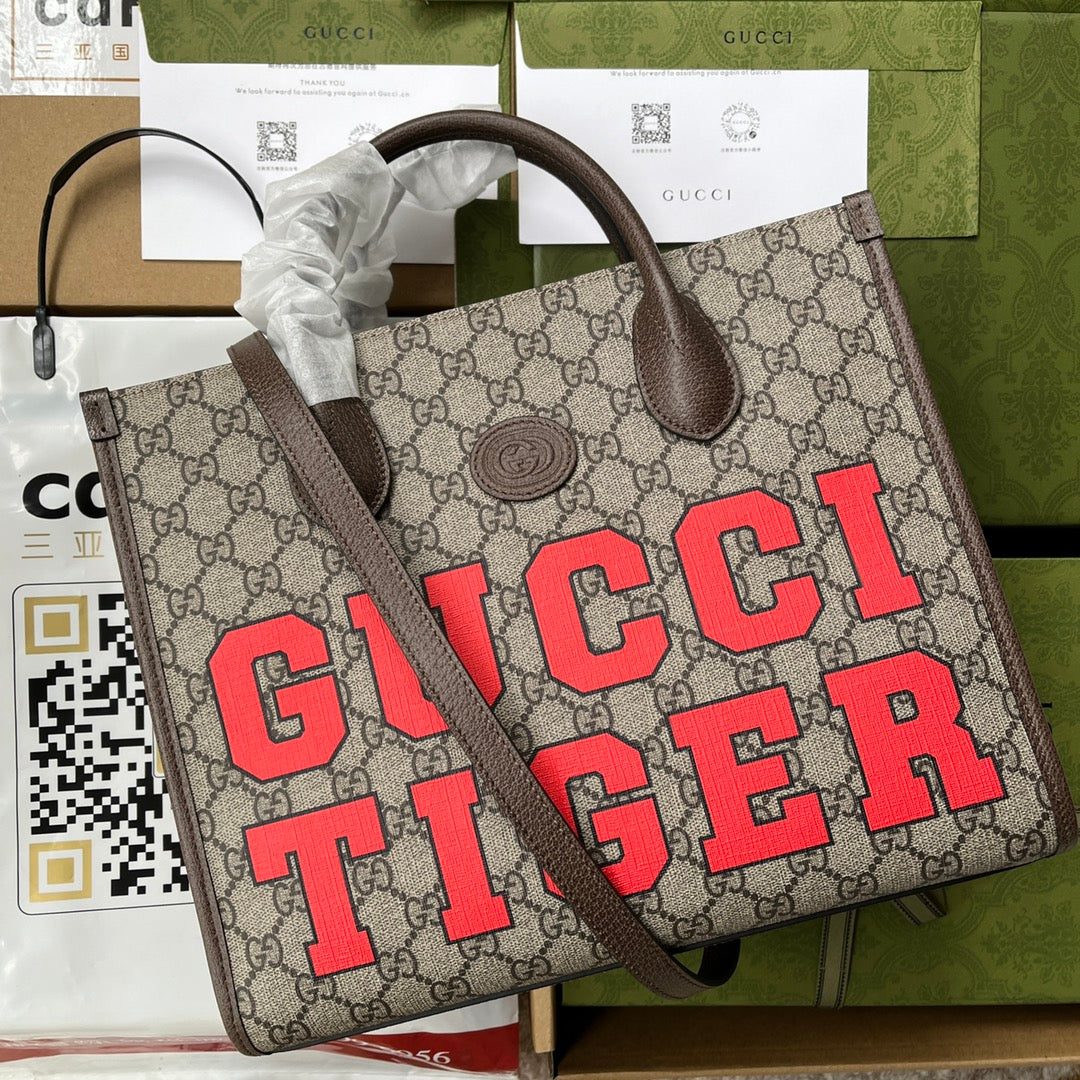 Gucci Leather Canvas Tote Style 70