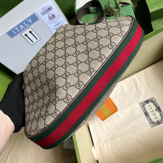 Gucci Leather Canvas Shoulder Bag