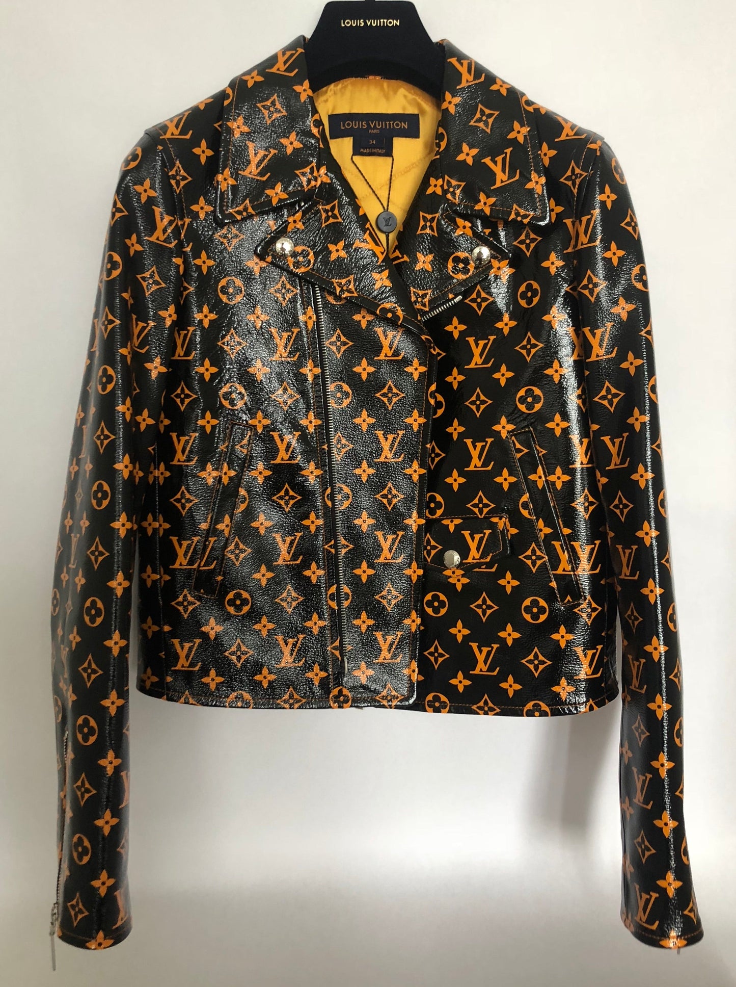 Louis Vuitton Monogram Printed Leather Biker Jacket 1A4Z18 Crossbody