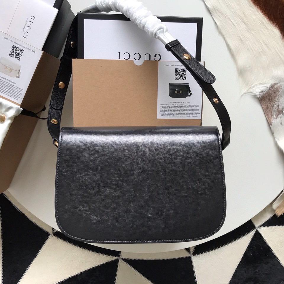 Gucci Horsebit Leather Nylon Shoulder Bag Style 10