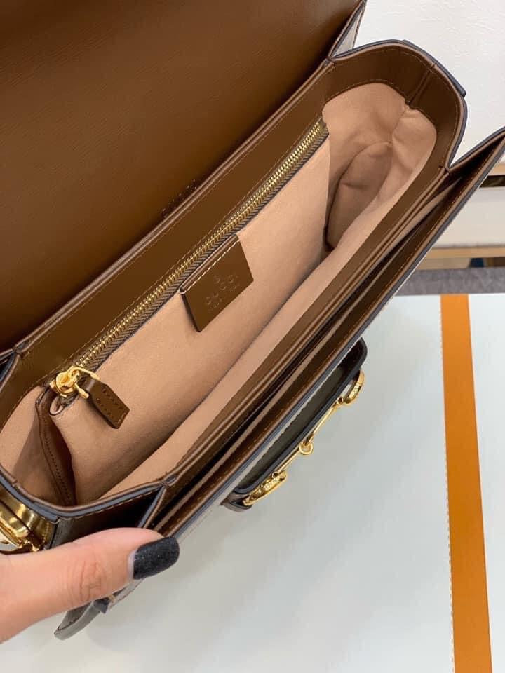 Gucci Horsebit Leather Nylon Shoulder Bag Style 1