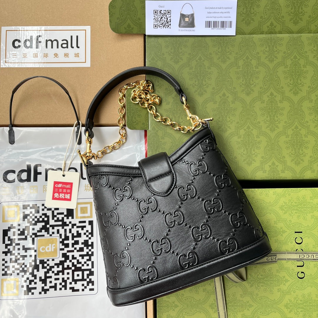 Gucci Leather Monogram Shoulder Bag Style 8