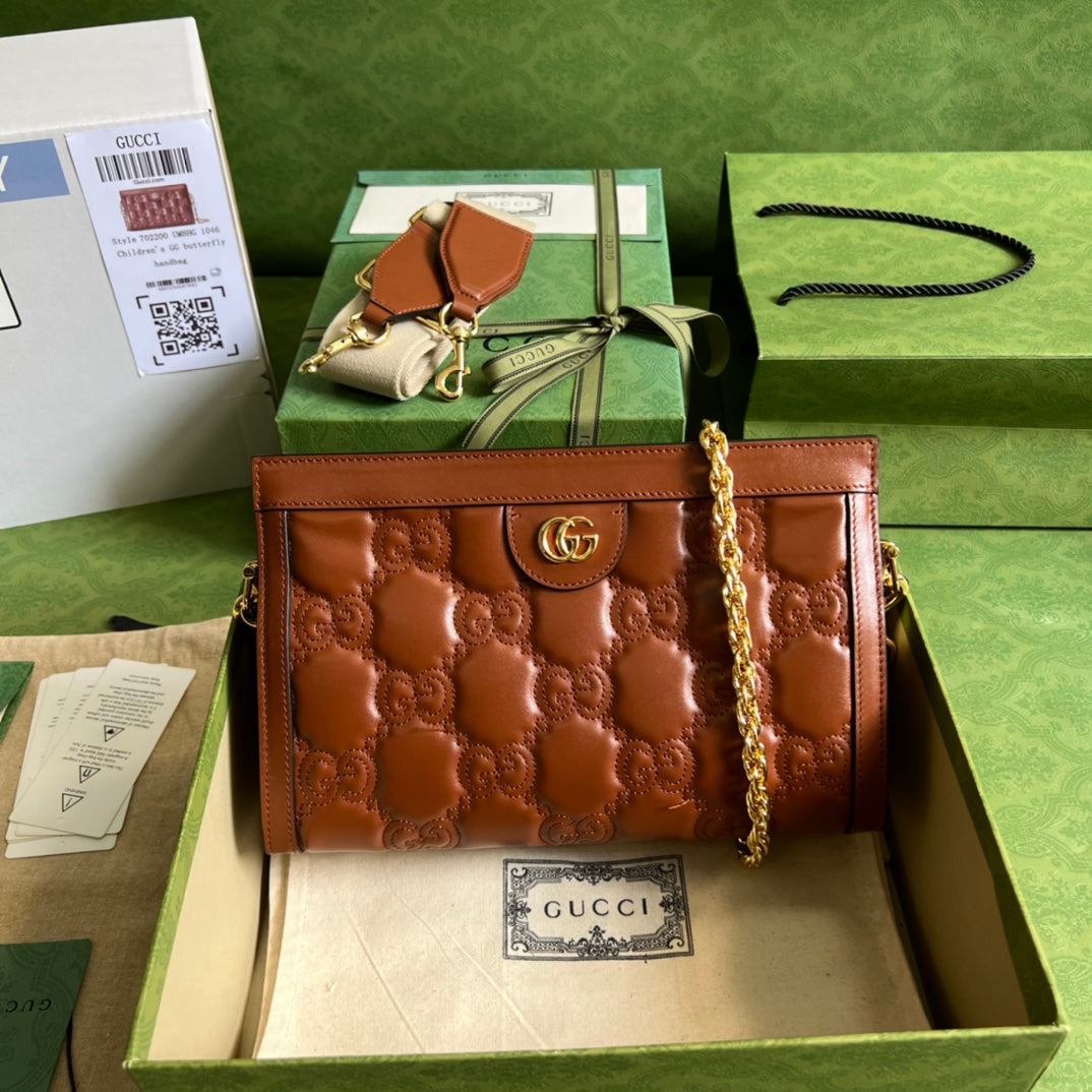 Gucci Gold Leather Shoulder Bag