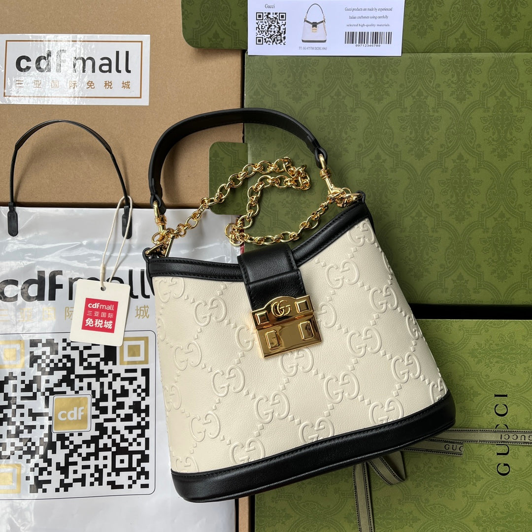 Gucci Leather Monogram Shoulder Bag Style 9