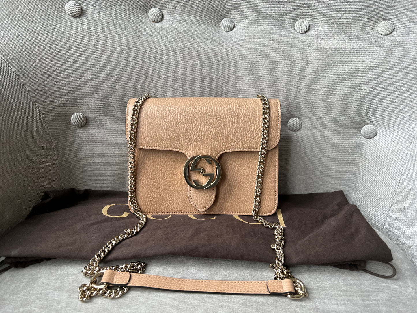Gucci Chain Leather Shoulder Bag