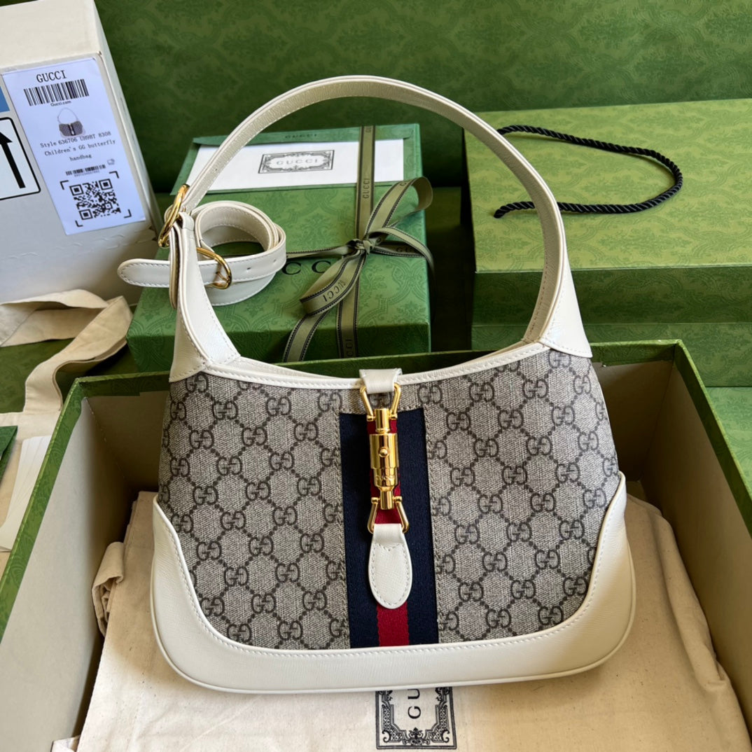 Gucci Leather Canvas Shoulder Bag Style 43