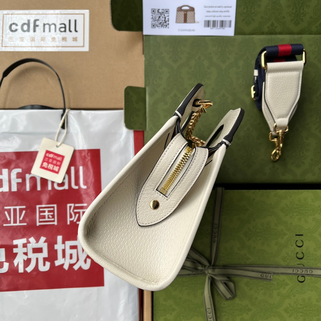 Gucci Blue Canvas Chain Tote