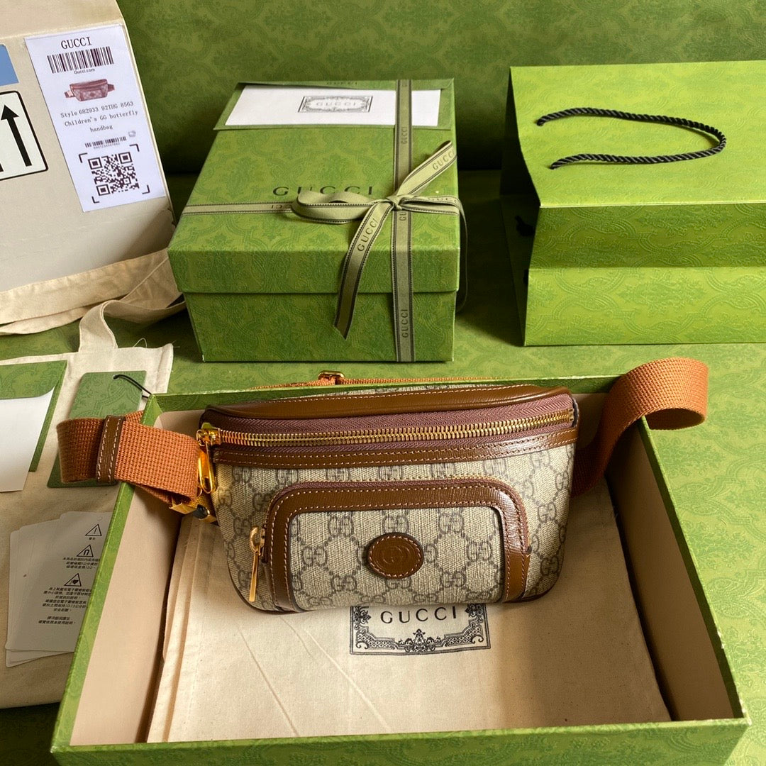 Gucci Interlocking G Leather Canvas Handbag Style 2