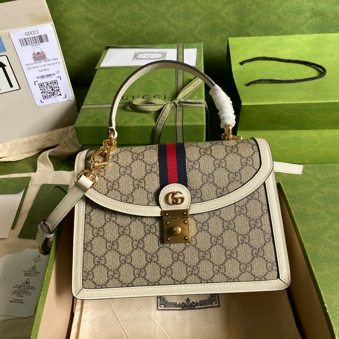 Gucci Ophidia Leather Canvas Shoulder Bag Style 5