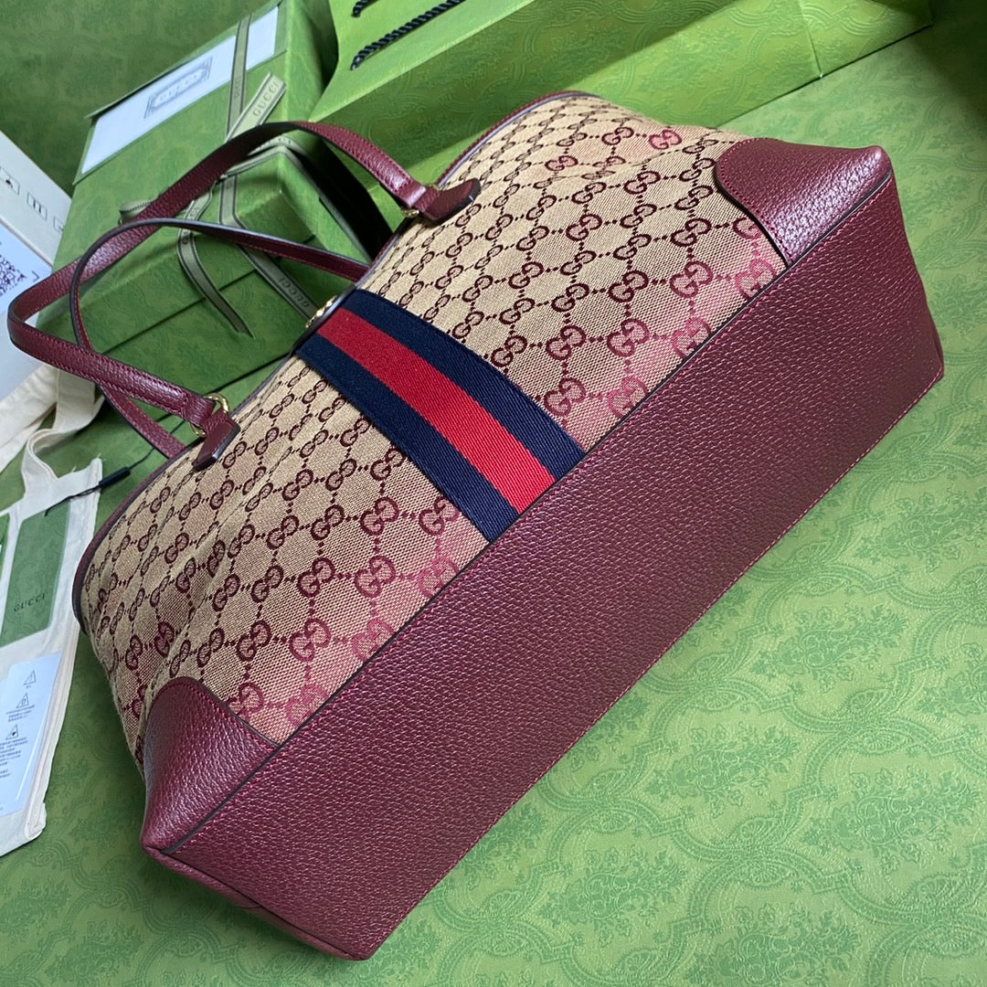 Gucci Ophidia Leather Canvas Tote Style 5