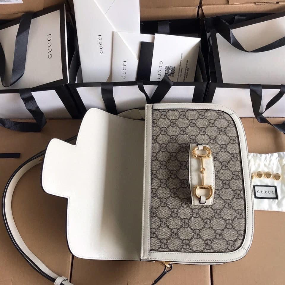 Gucci Horsebit Leather Nylon Shoulder Bag Style 2