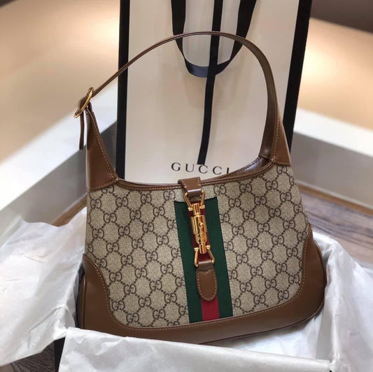 Gucci Jackie Leather Canvas Shoulder Bag Style 2