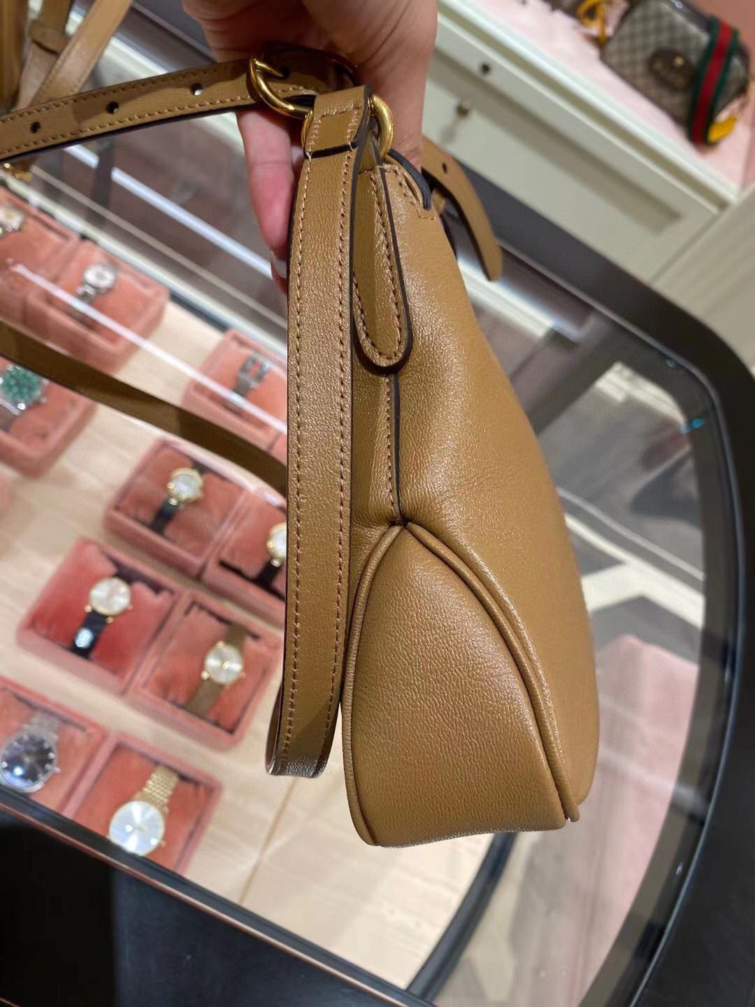 Gucci Leather Monogram Shoulder Bag Style 7