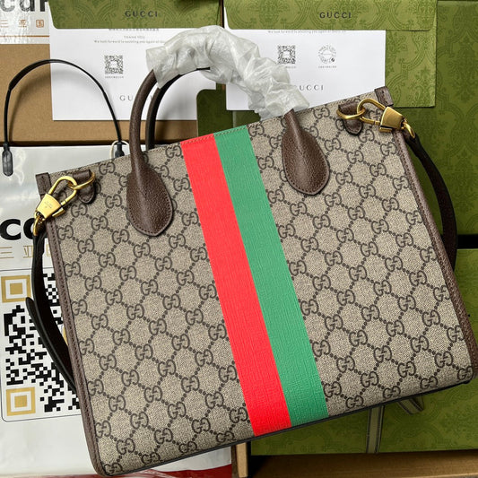Gucci Leather Canvas Tote Style 70