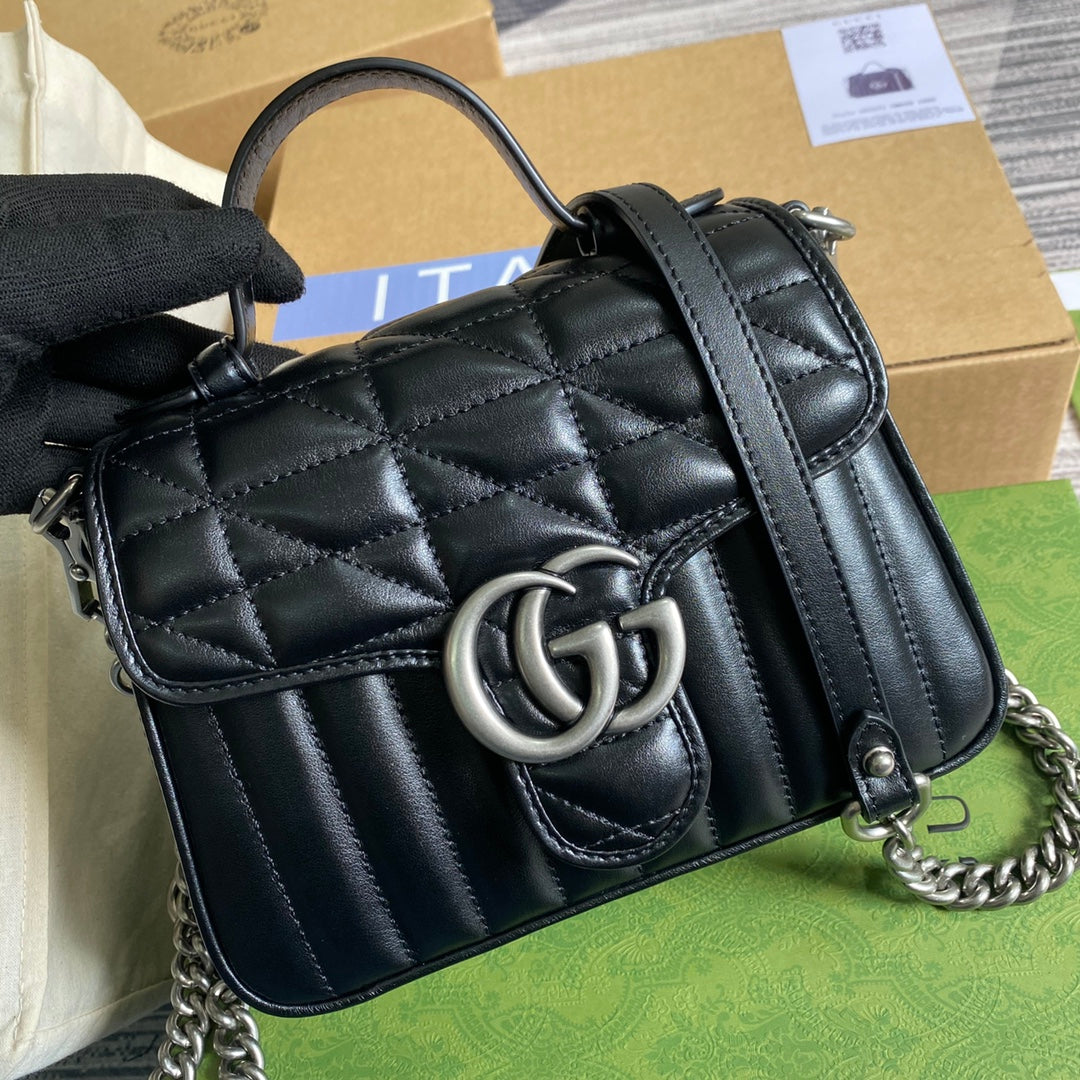 Gucci GG Marmont Leather Chain Shoulder Bag Style 24