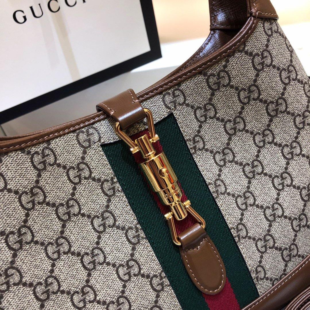 Gucci Jackie Leather Canvas Shoulder Bag Style 33