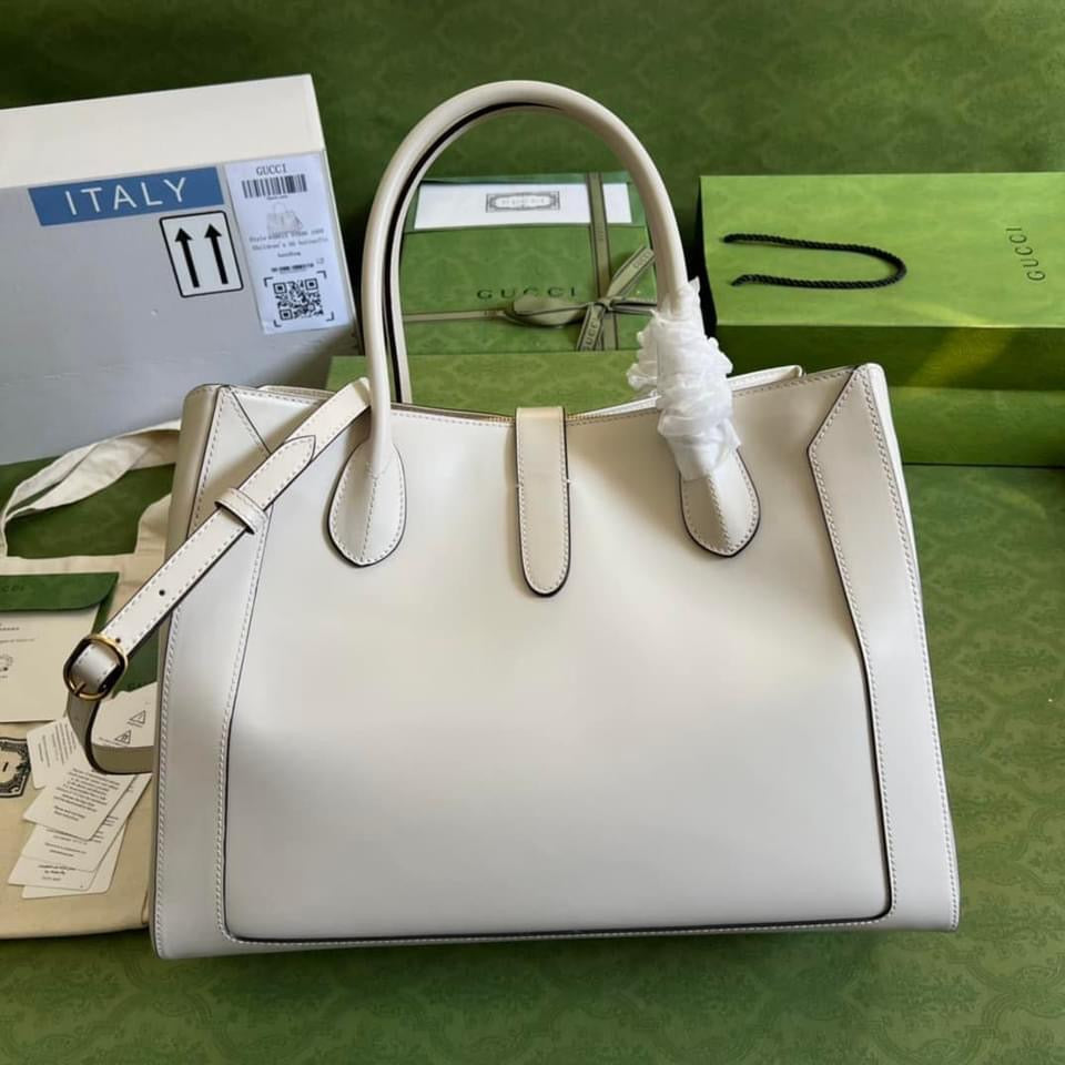 Gucci Jackie Leather Canvas Tote Style 3
