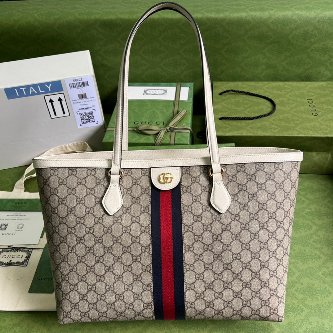 Gucci Ophidia Leather Canvas Tote Style 3
