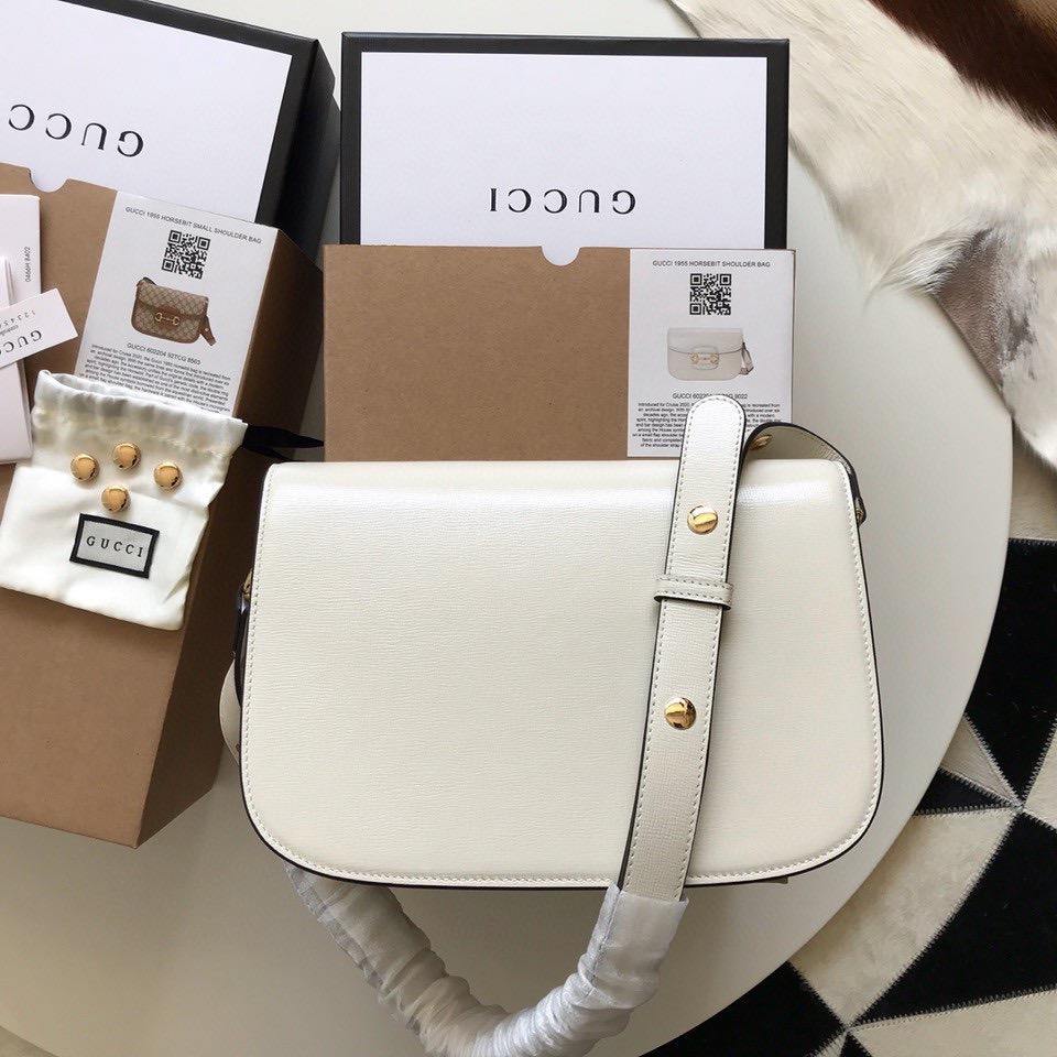 Gucci Horsebit Leather Nylon Shoulder Bag Style 9