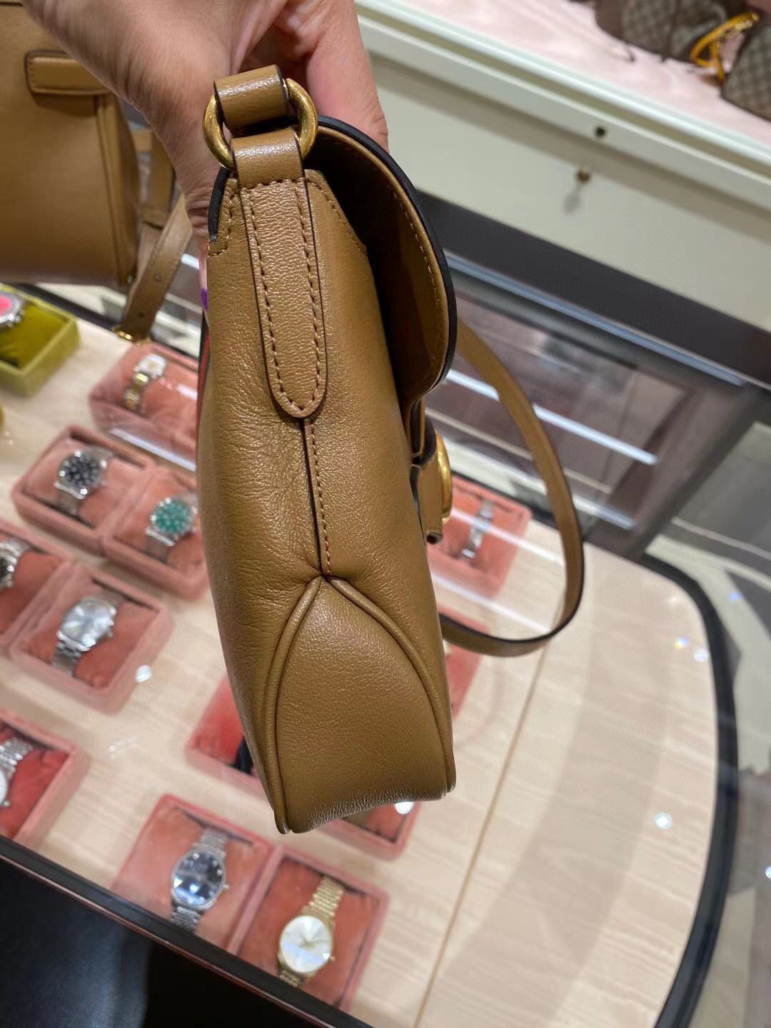 Gucci Leather Monogram Shoulder Bag Style 5