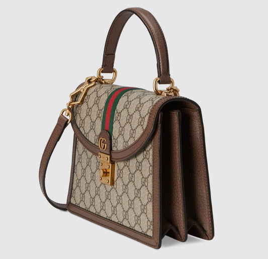 Gucci Leather Canvas Shoulder Bag Style 57