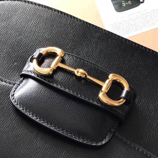 Gucci Horsebit Leather Nylon Shoulder Bag Style 3