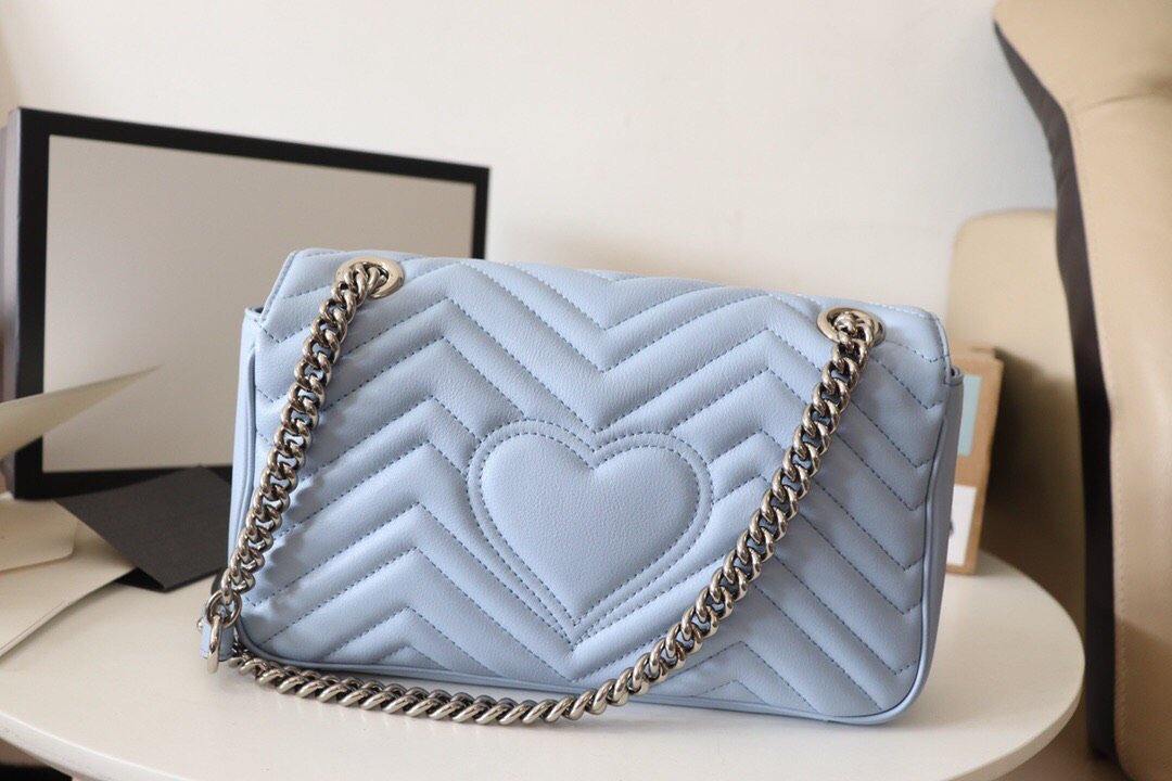 Gucci GG Marmont Leather Chain Shoulder Bag Style 32