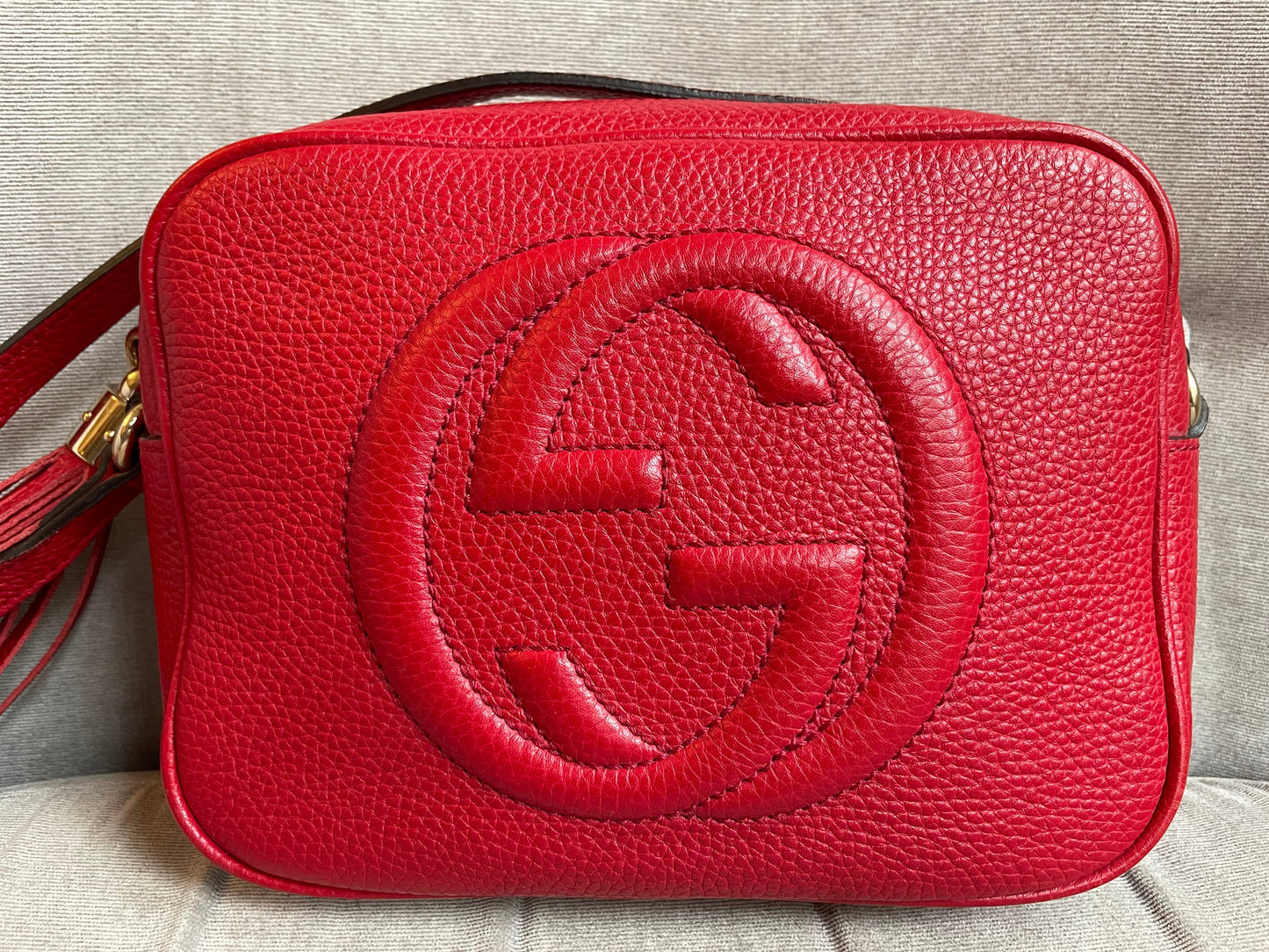 Gucci Soho Red Leather Shoulder Bag Style 1