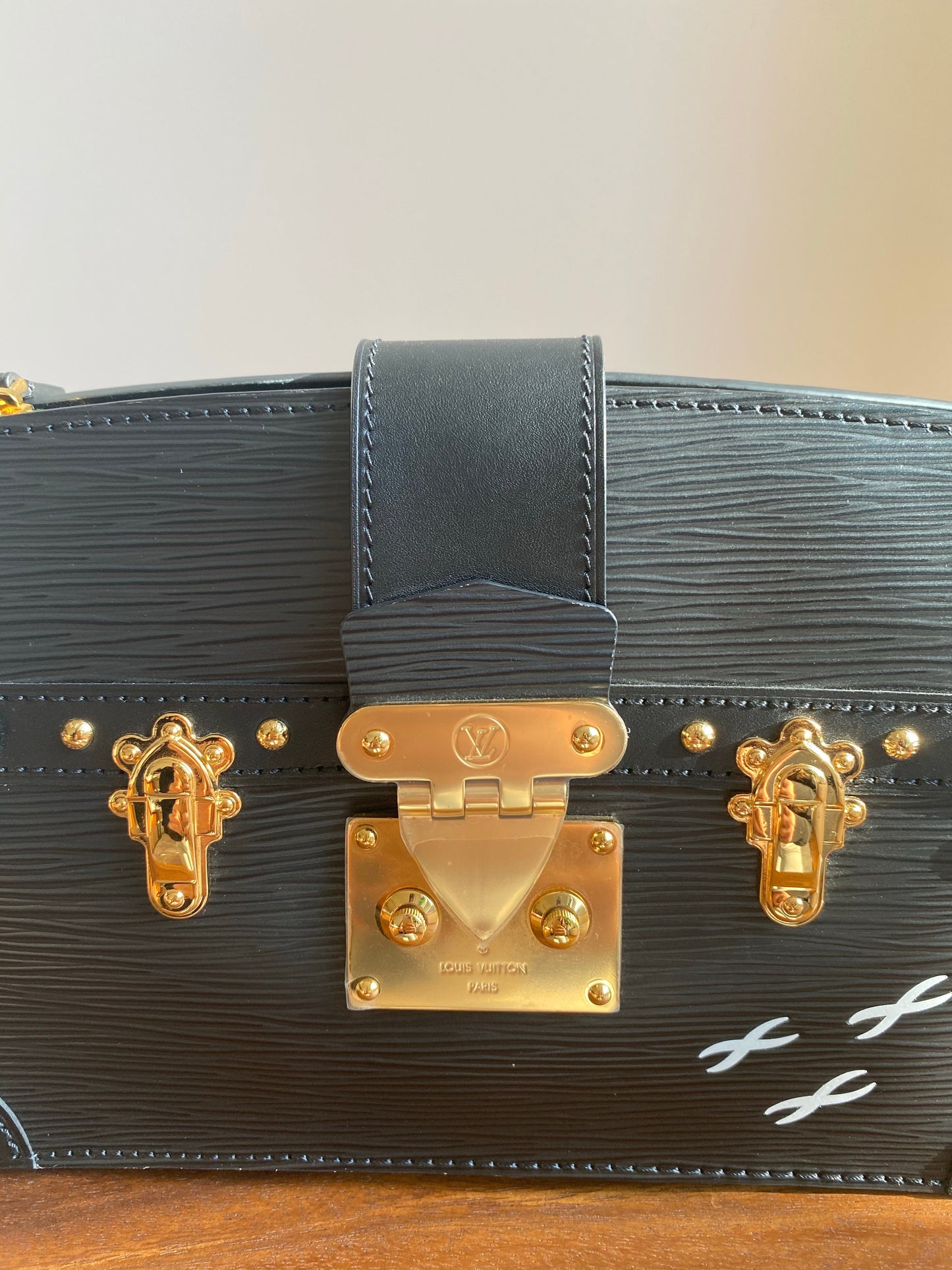 Louis Vuitton Black Epi Trunk Clutch