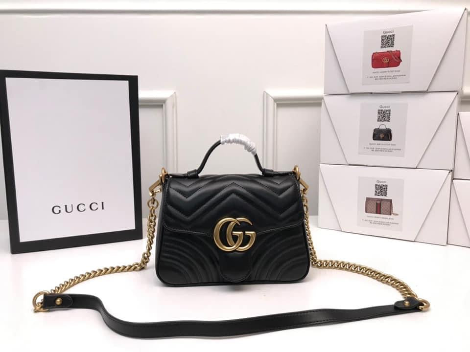 Gucci Leather Chain Shoulder Bag Style 6