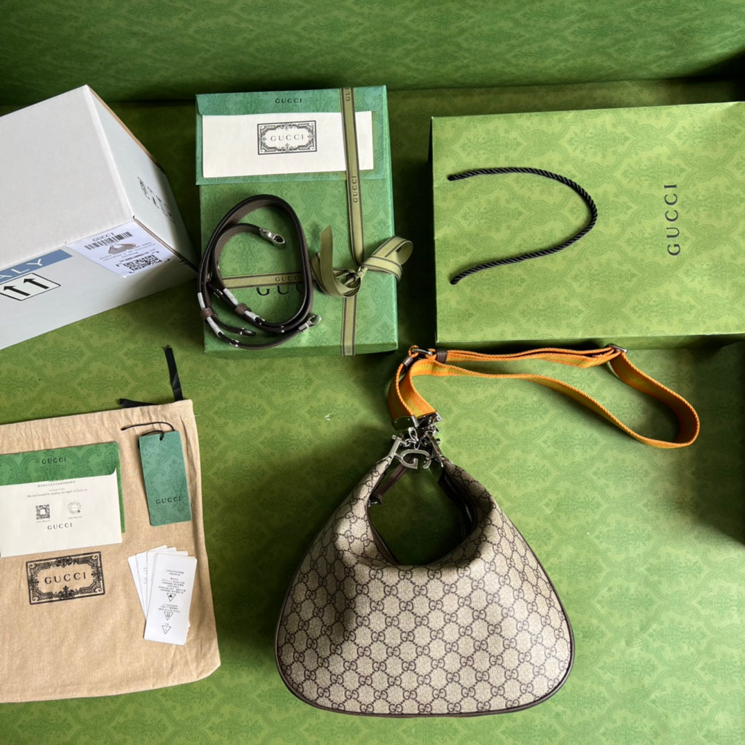 Gucci Leather Canvas Shoulder Bag