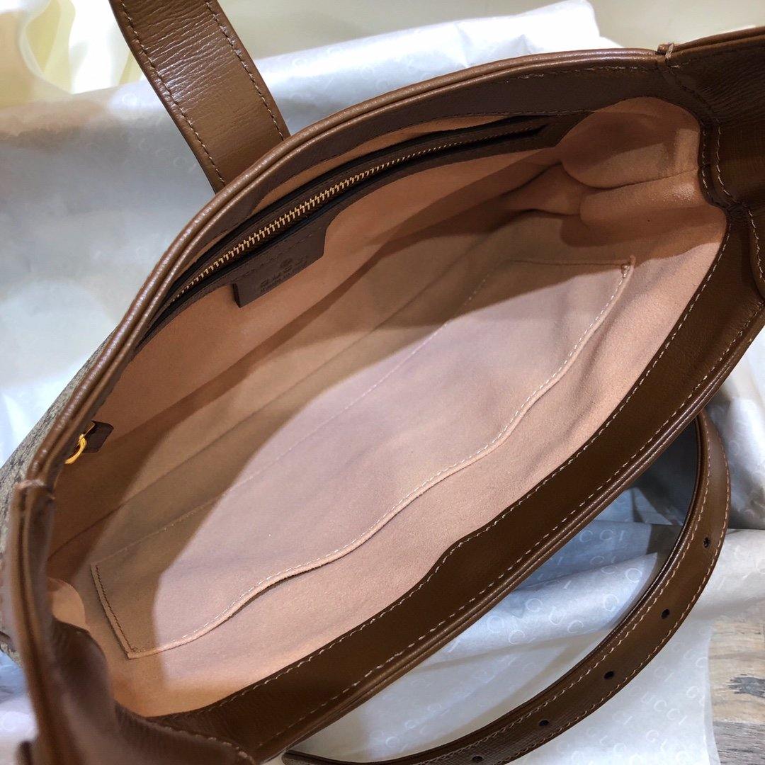 Gucci Jackie Leather Canvas Shoulder Bag Style 33