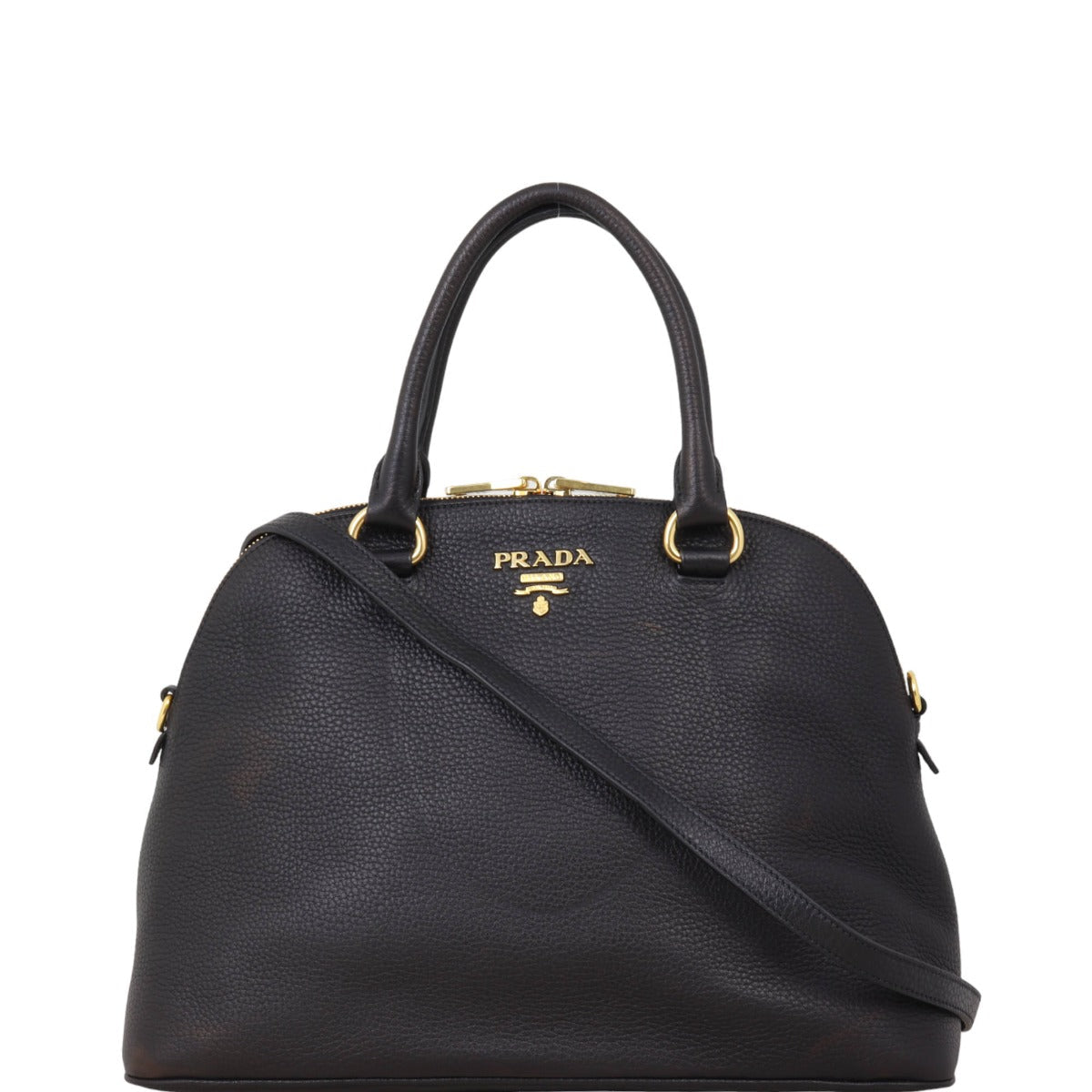 Prada Vitello Daino Dome Zip Tote