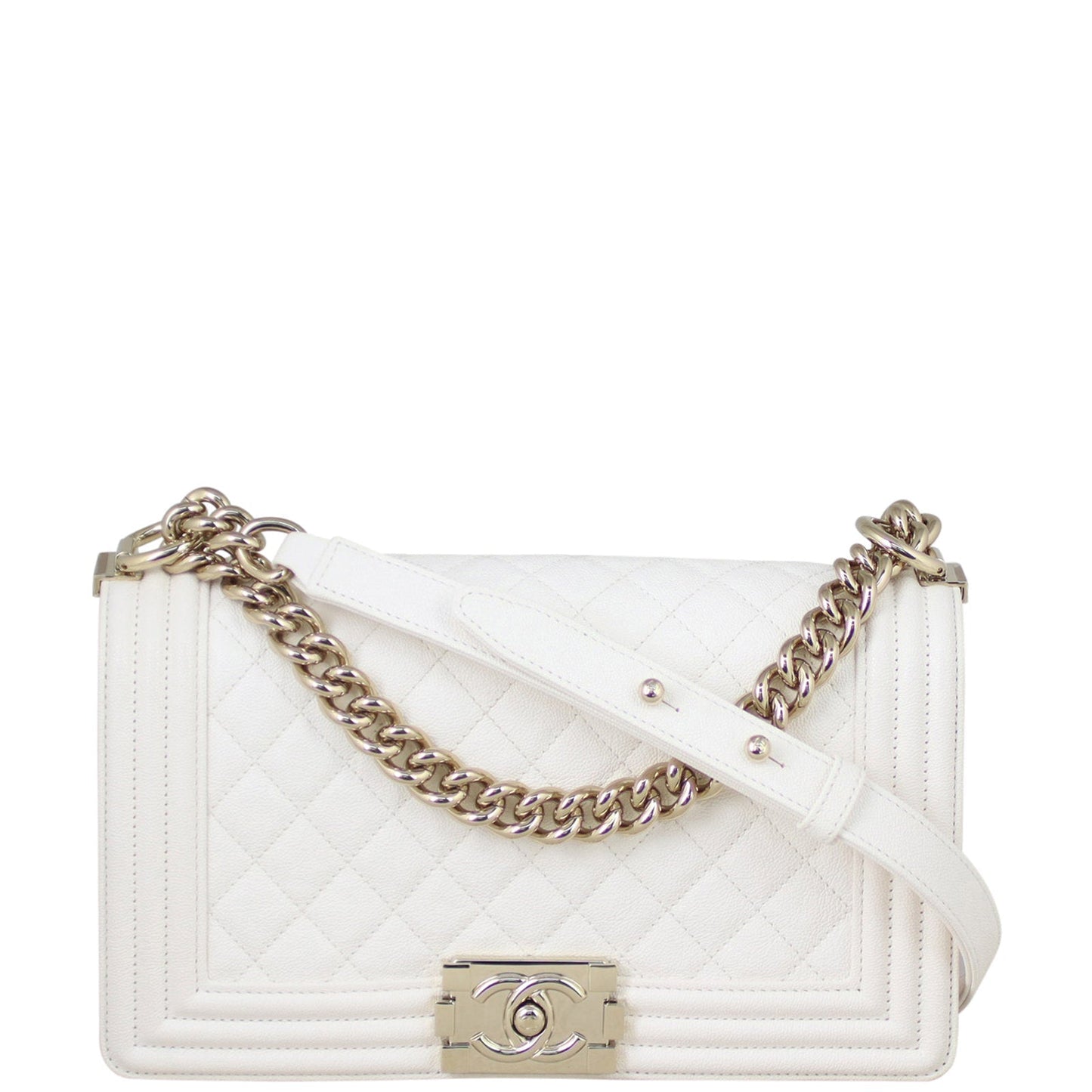 Chanel Boy Old Medium | White